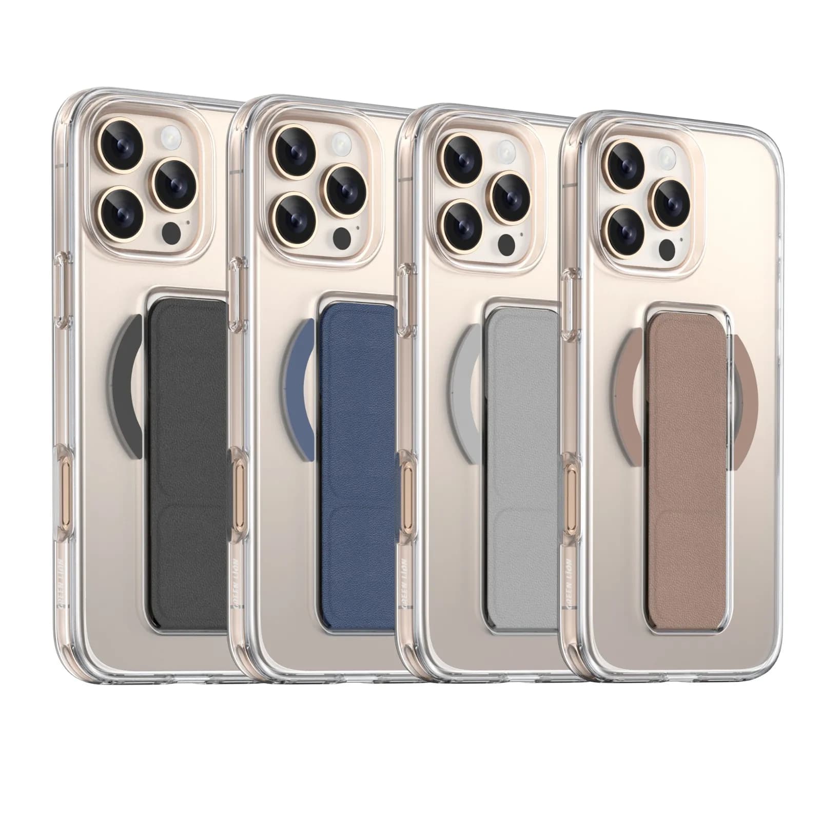 Green Lion iPhone 16 Pro Case - Magnetic Leather Grip, Dark Blue 2