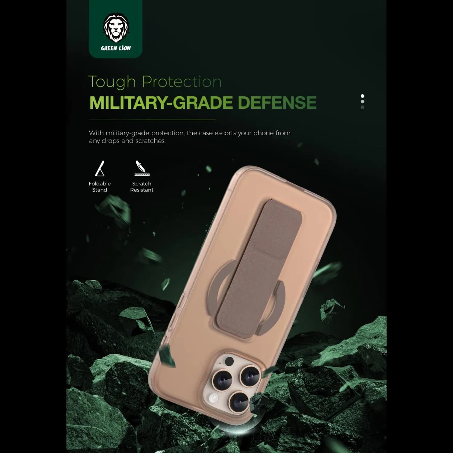 Green Lion Grip 360 Case iPhone 16 Pro Max - Leather Strap, Brown 4