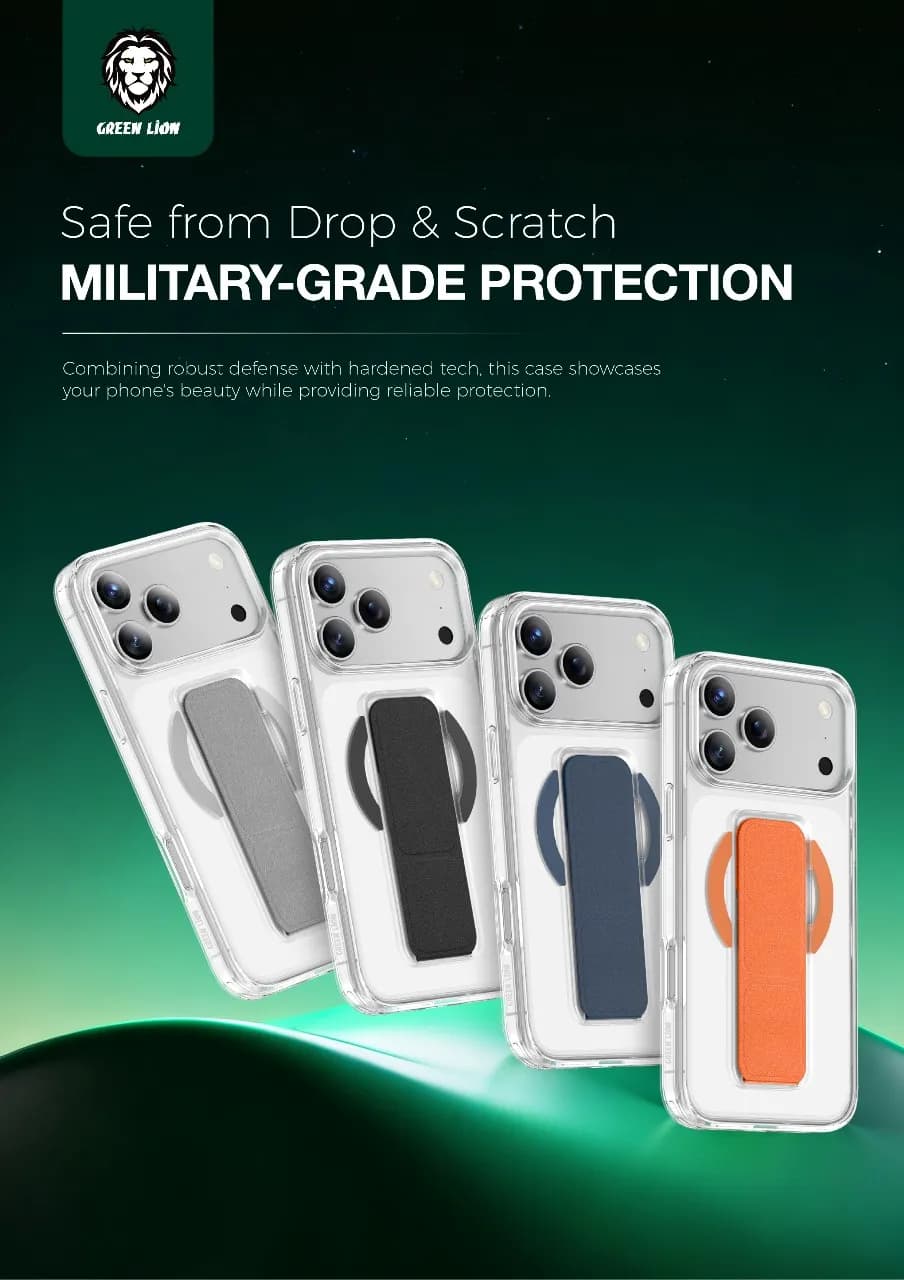 Green Lion MagSafe Leather Grip Case for iPhone 17 Pro/Pro Max - Blue 2