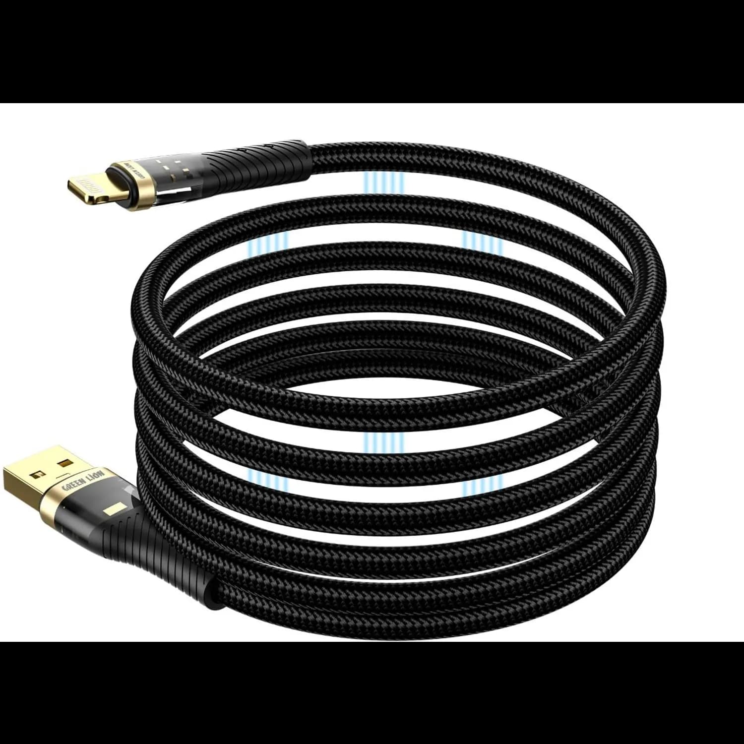 Green Lion USB-A to USB-C Cable - Magnetic, 1m, Black 1