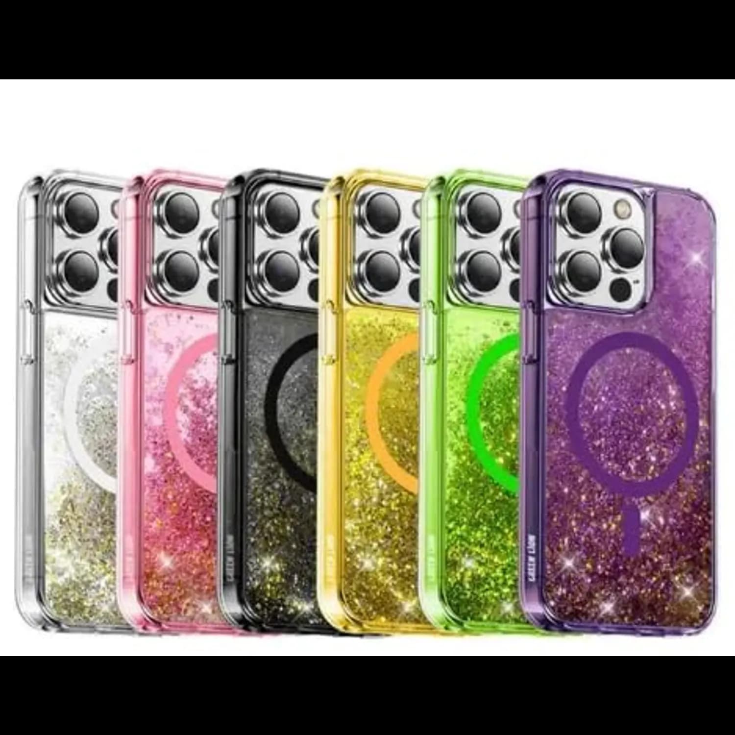 Green Lion Phone Case iPhone 14 - Magnetic 3D Glitter Resin, Pink 2