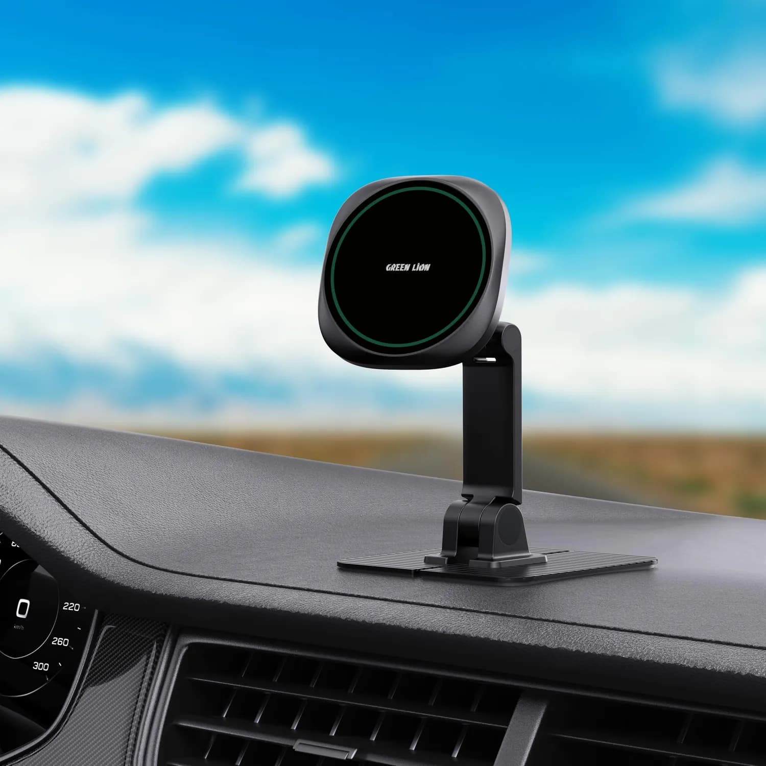 Green Lion Car Phone Holder AERO MAG - 360° Ball-Head, Black 3