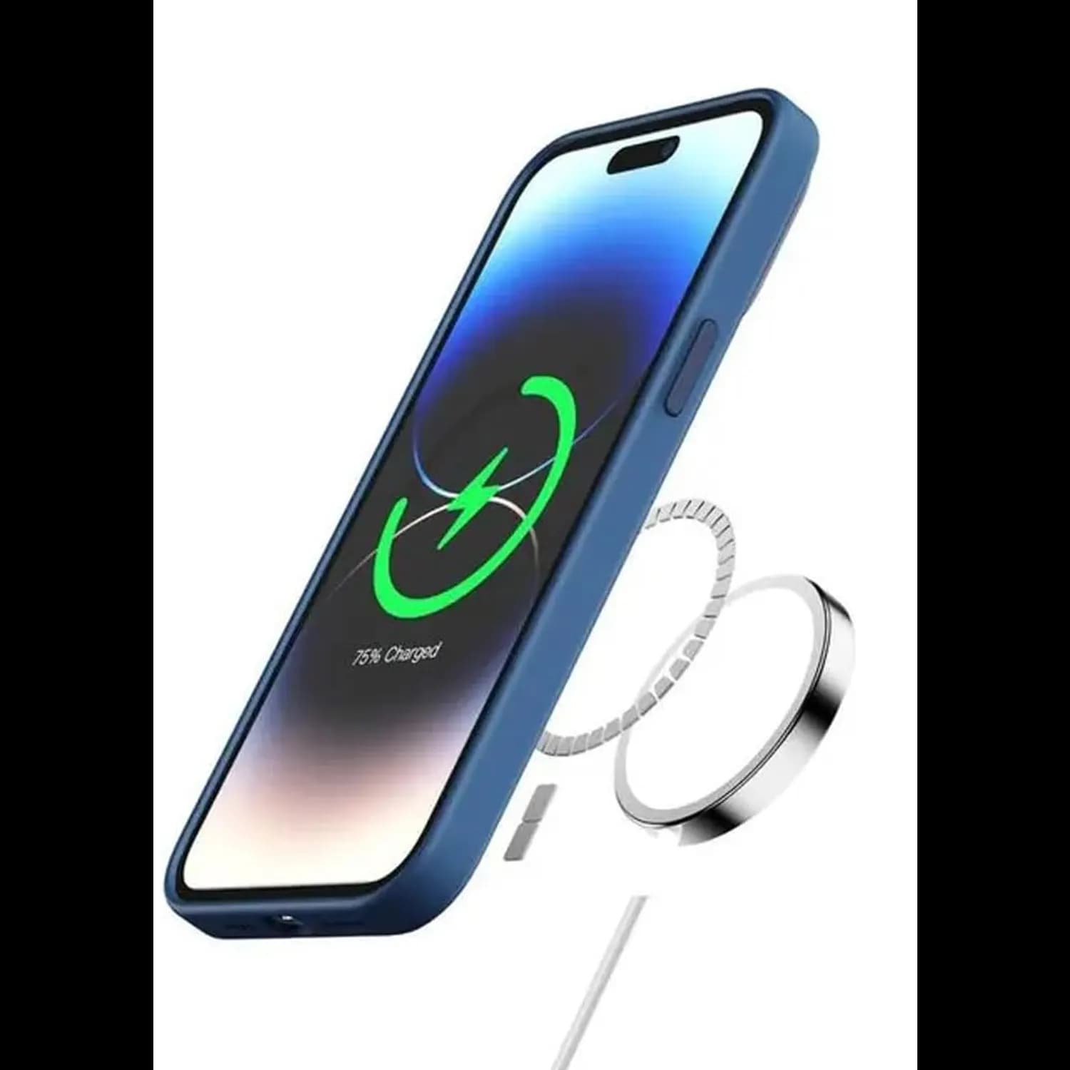 Green Lion Silicone Case iPhone 14 Pro Max - MagSafe Compatible, Blue 4