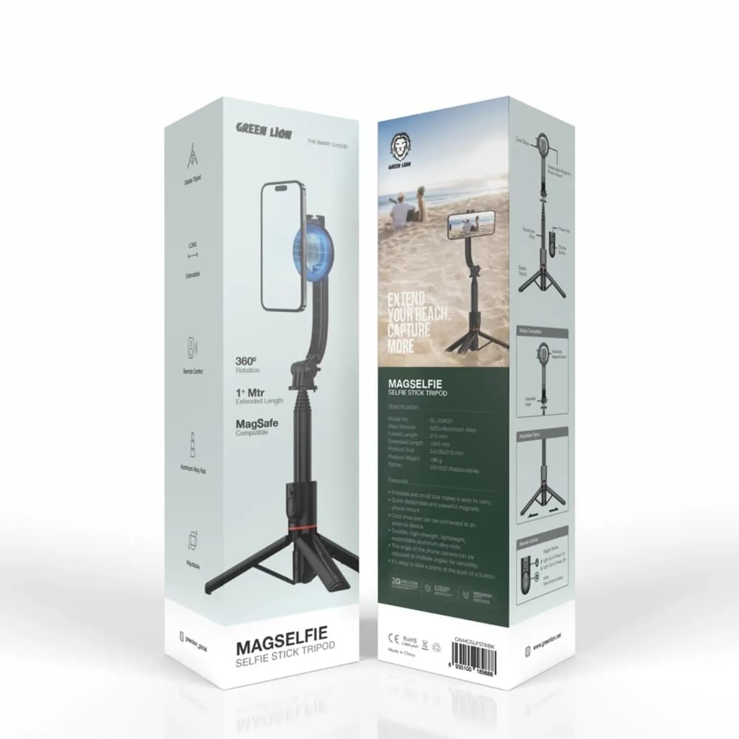 Green Lion Selfie Stick Tripod - MagSafe Compatible, Remote, Black 4