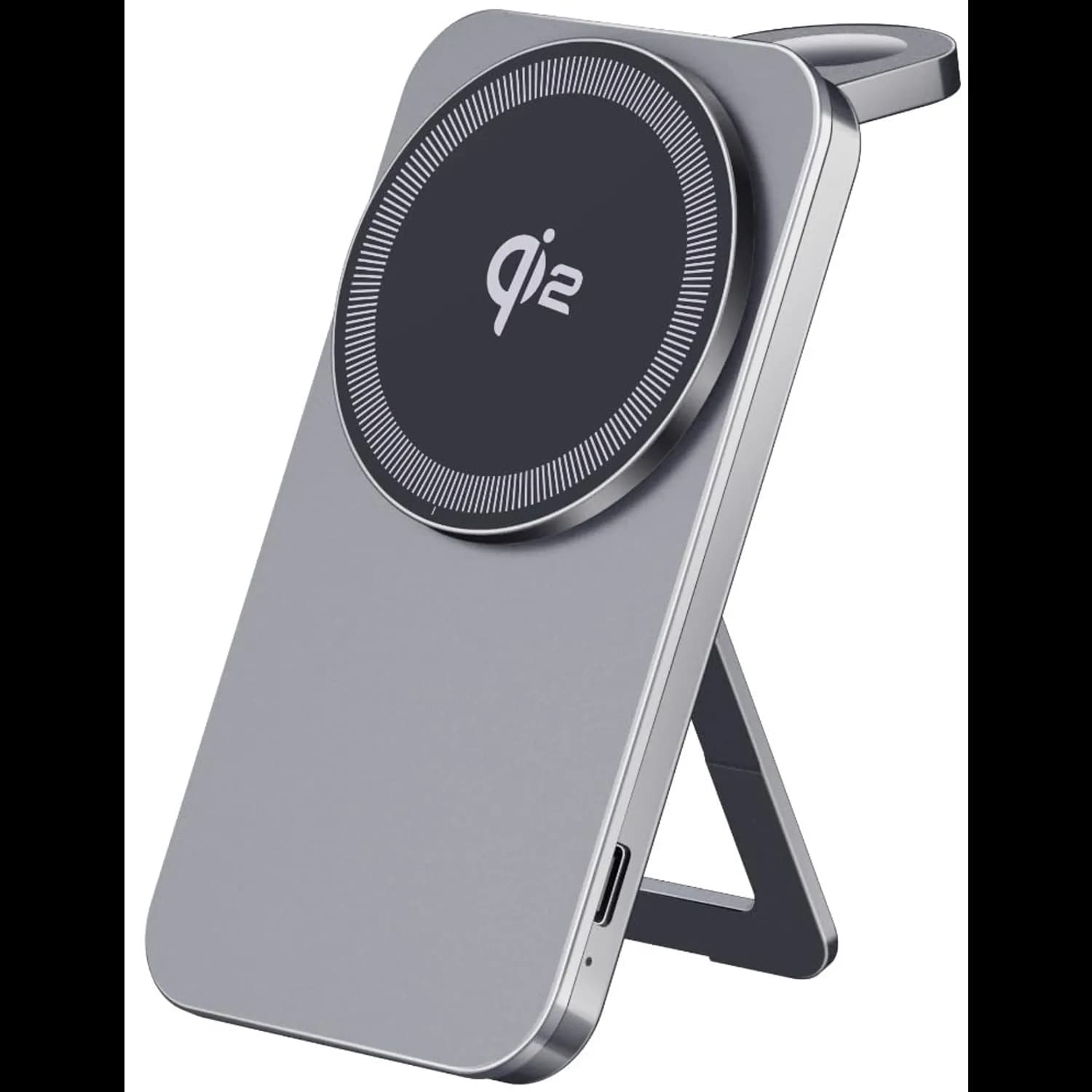 Green Lion MagStand Duo Wireless Charger - Foldable Kickstand, Grey 1
