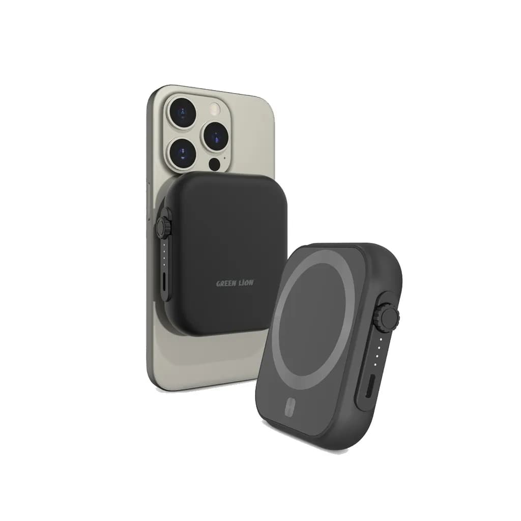 Green Lion MagSafe Trio Power Bank - 5000mAh, PD 20W, Black 1 Green Lion MagSafe Trio Power Bank - 5000mAh, PD 20W, Black 1