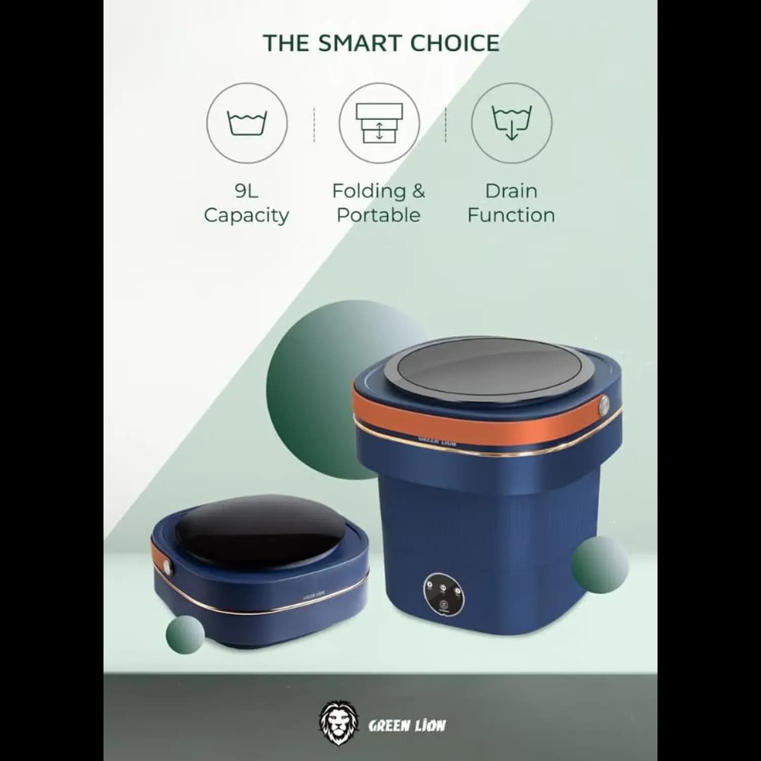 Green Lion Mini Washing Machine - 9L Foldable, Portable 5