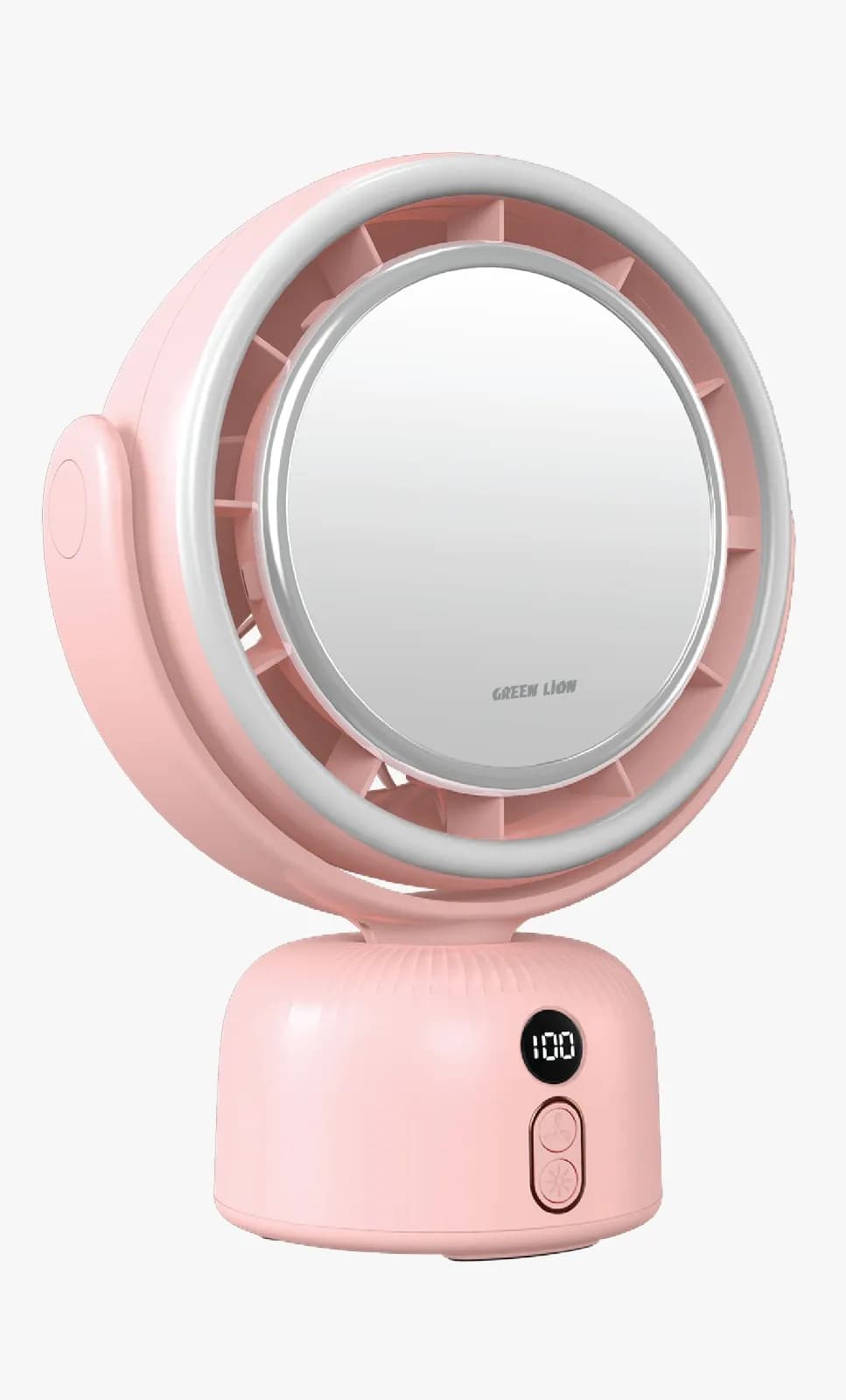 Green Lion Makeup Mirror Fan - Pink 1 Green Lion Makeup Mirror Fan - Pink 1