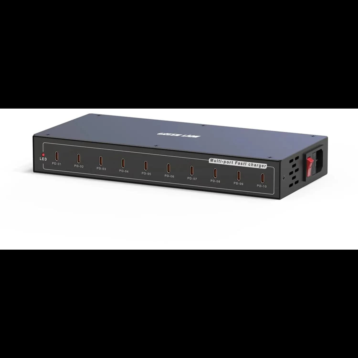 Green Lion Charging Station - 10 Ports 200W, Black 1