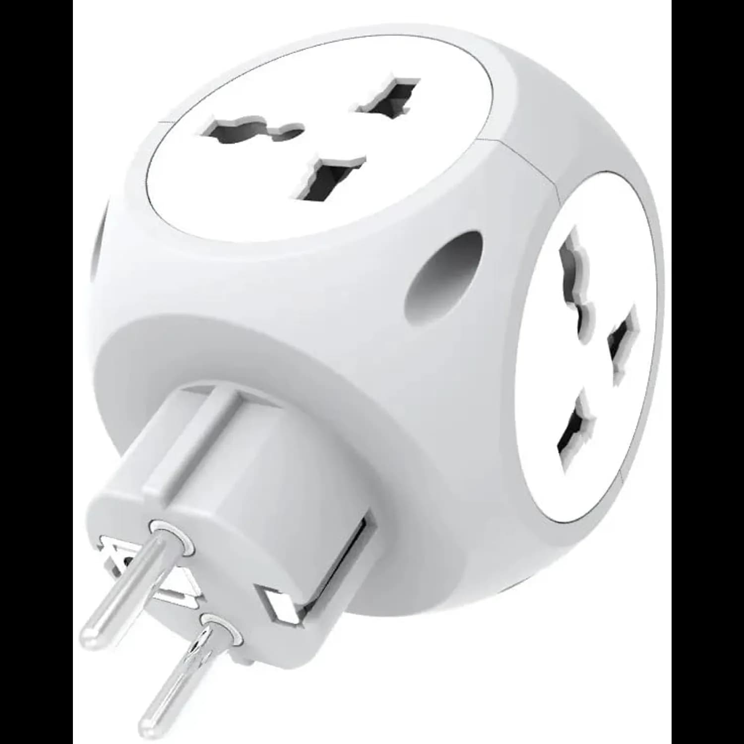 Green Lion Travel Adapter - 4 Outlets, White 1 Green Lion Travel Adapter - 4 Outlets, White 1