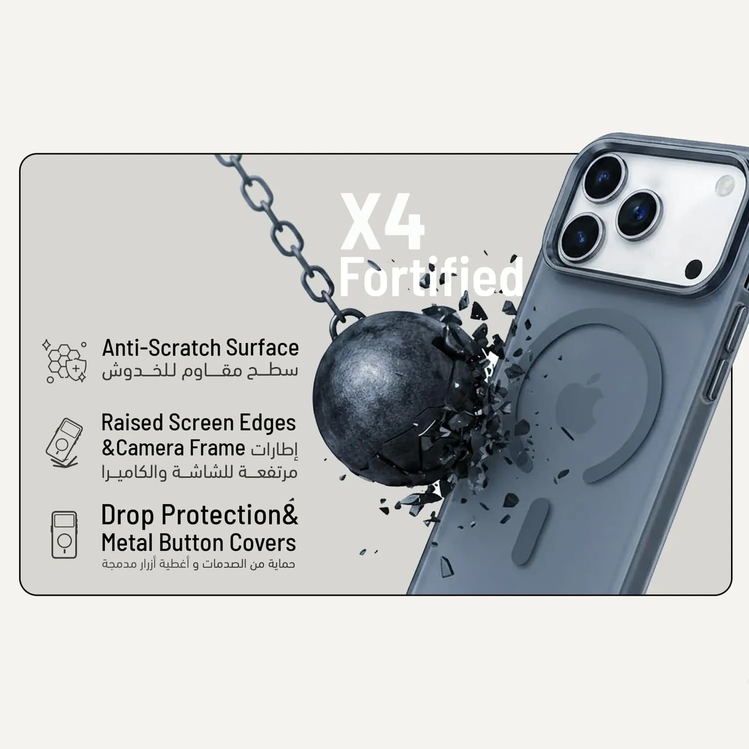 Green Lion iPhone 16 Pro Case - Magnetic Ring, Shockproof, Desert Titanium 3