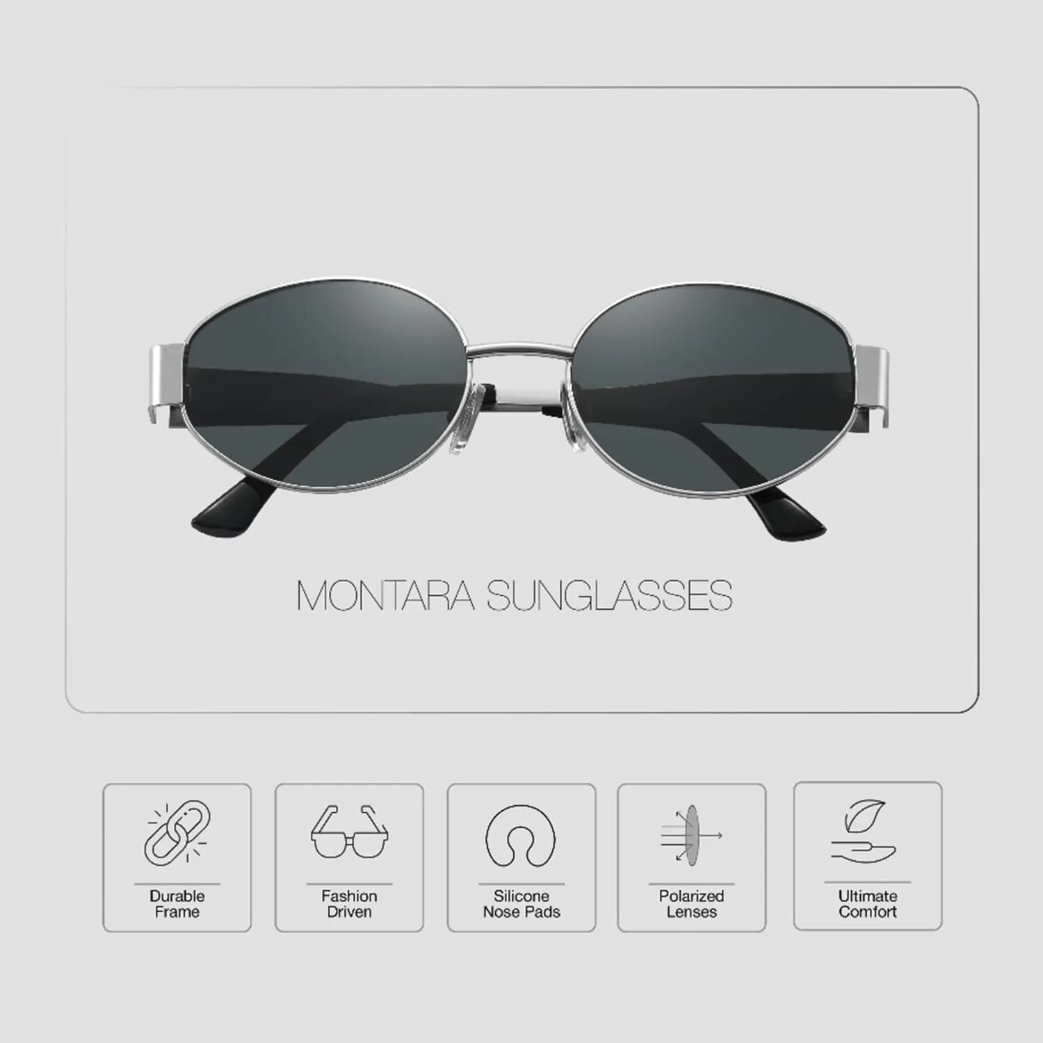 Green Lion Blue Light Blocking Glasses MONTARA - Anti-Fatigue, Silver 3