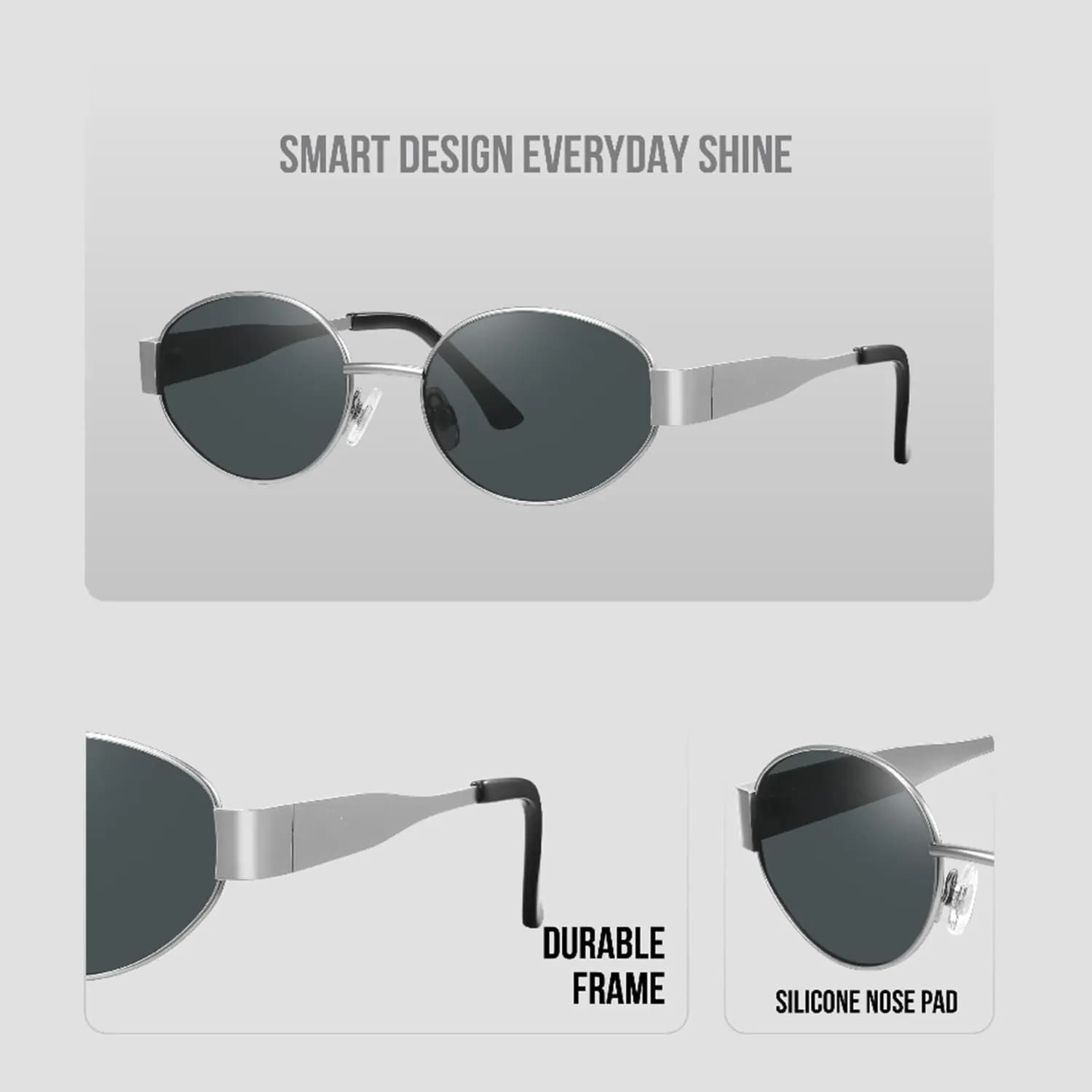 Green Lion Blue Light Blocking Glasses MONTARA - Anti-Fatigue, Silver 5