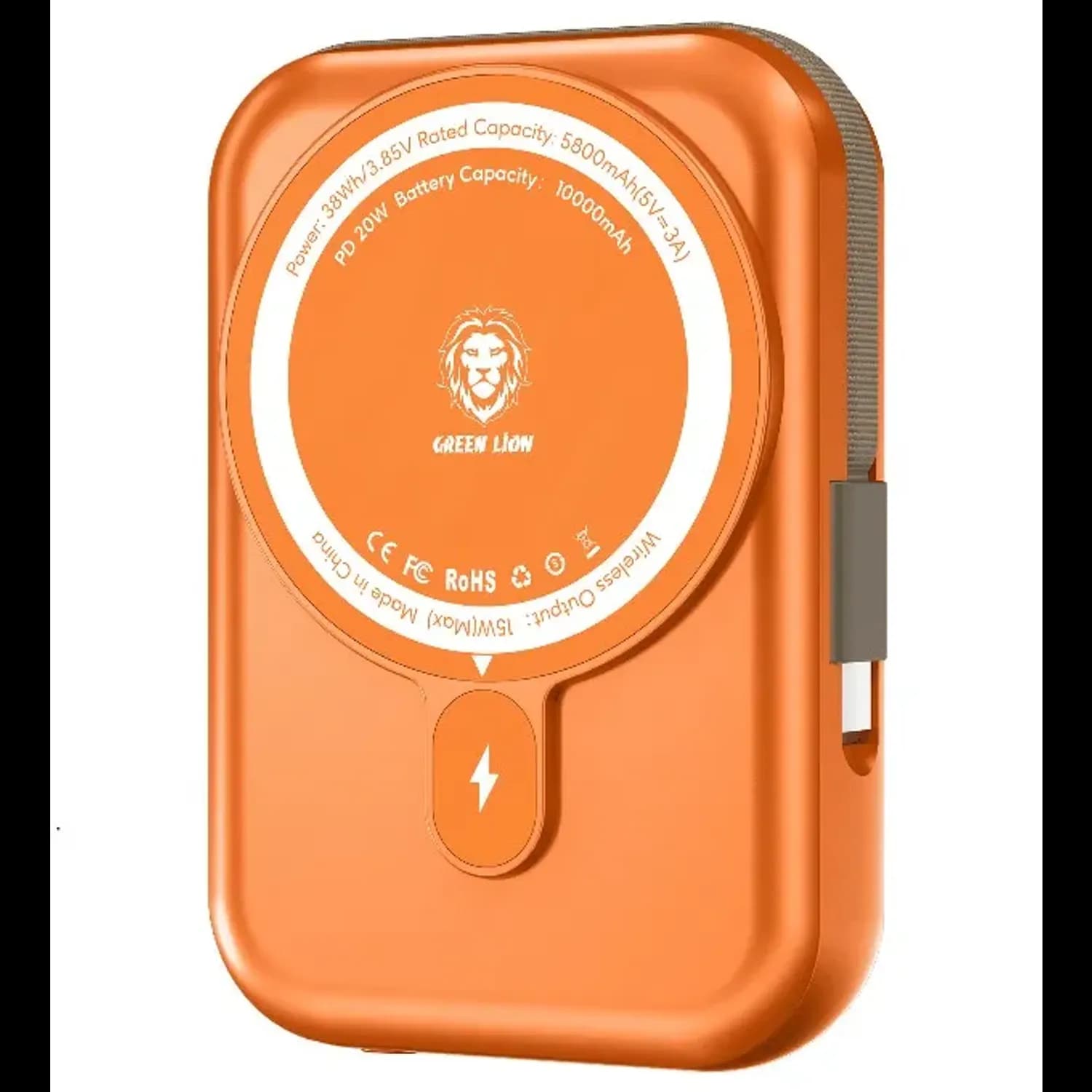 Green Lion Power Bank Monaco - 10000mAh MagSafe, Orange — Orange 1 Green Lion Power Bank Monaco - 10000mAh MagSafe, Orange — Orange 1