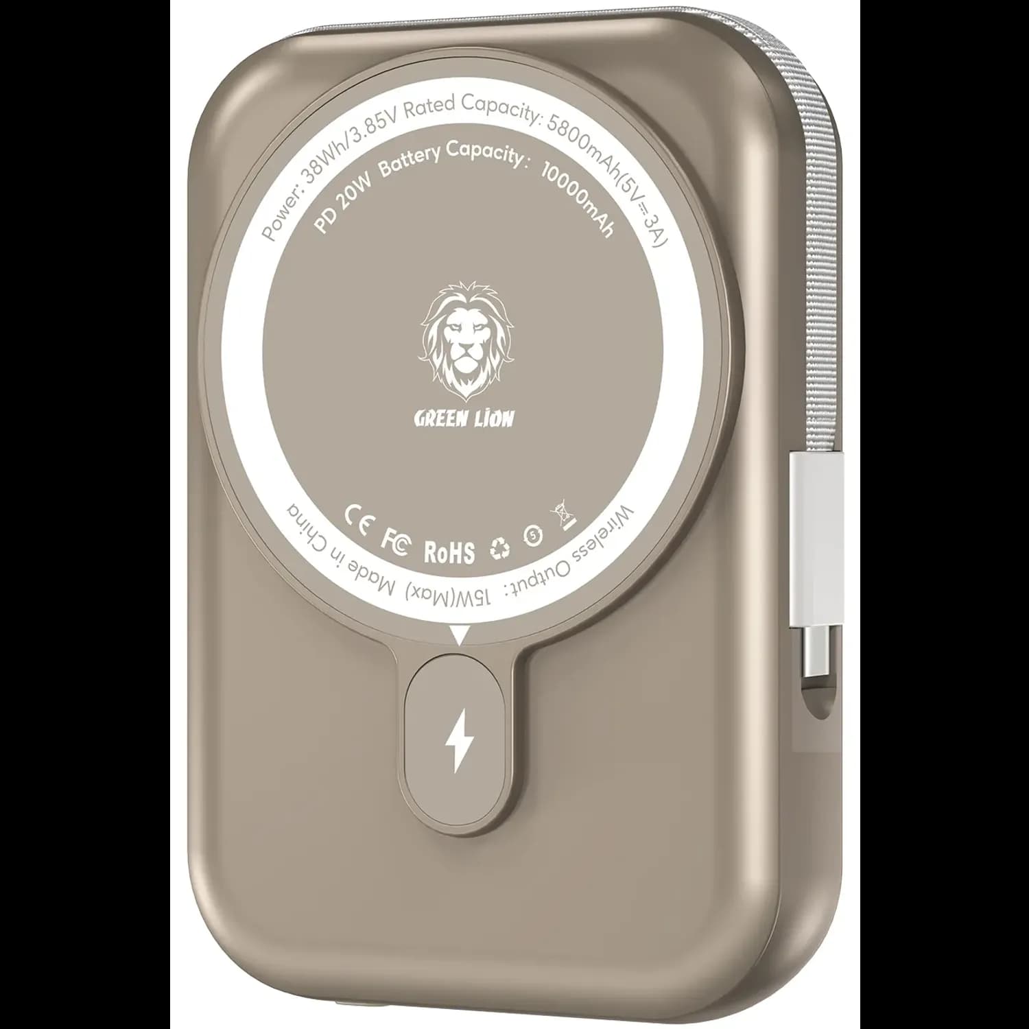 Green Lion Power Bank Monaco - 10000mAh MagSafe, Gold — Titanium Desert 2
