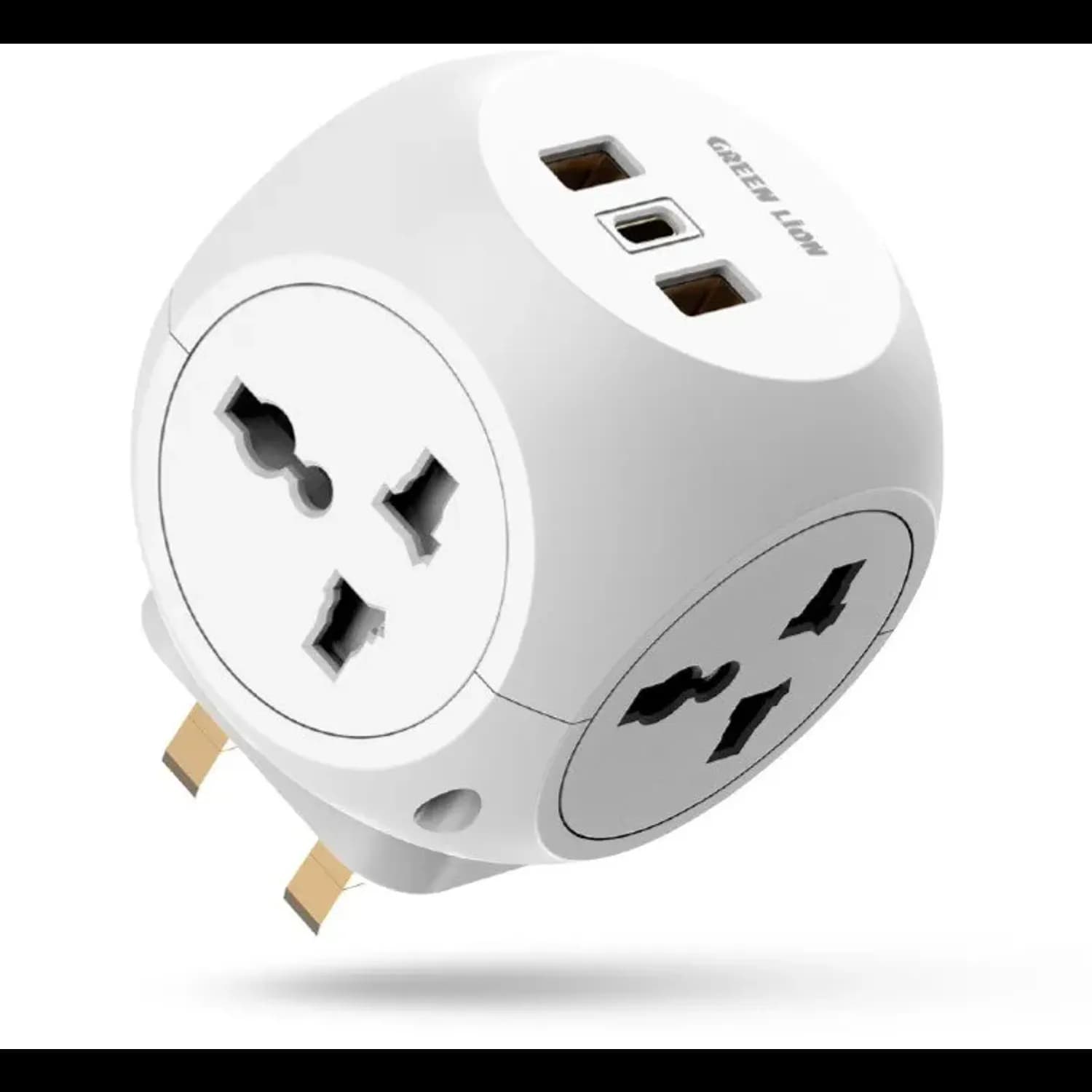 Green Lion Travel Adapter - Multi Port, White 1 Green Lion Travel Adapter - Multi Port, White 1