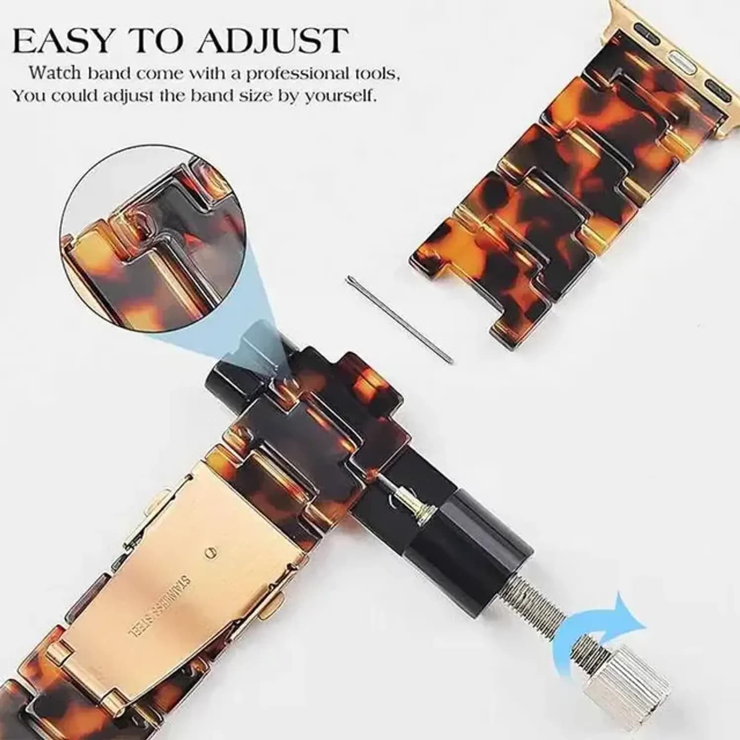Green Lion iWatch Strap - Marble, Amber — White 5