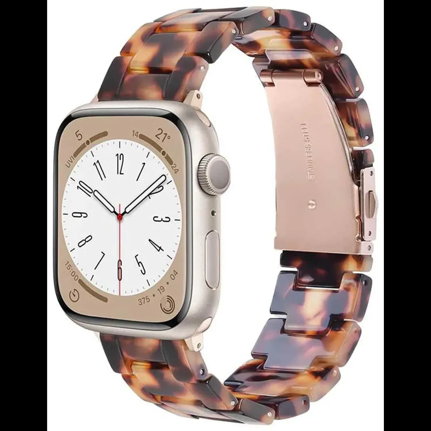 Green Lion iWatch Strap - Marble, Amber — White 2