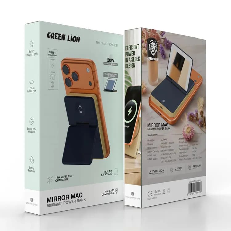 Green Lion Power Bank - 5000mAh 20W PD Wireless, Blue 4