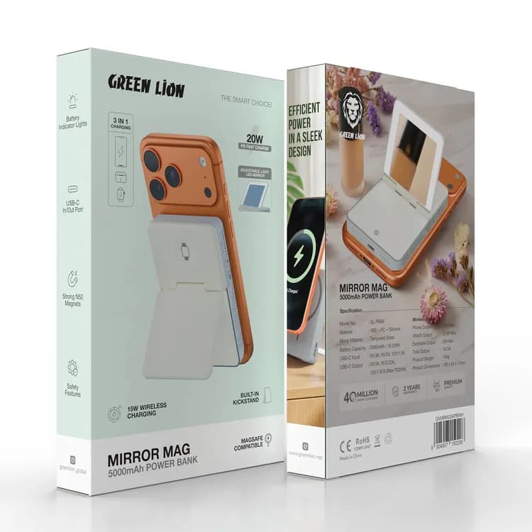 Green Lion Power Bank - 5000mAh 20W PD, White 4