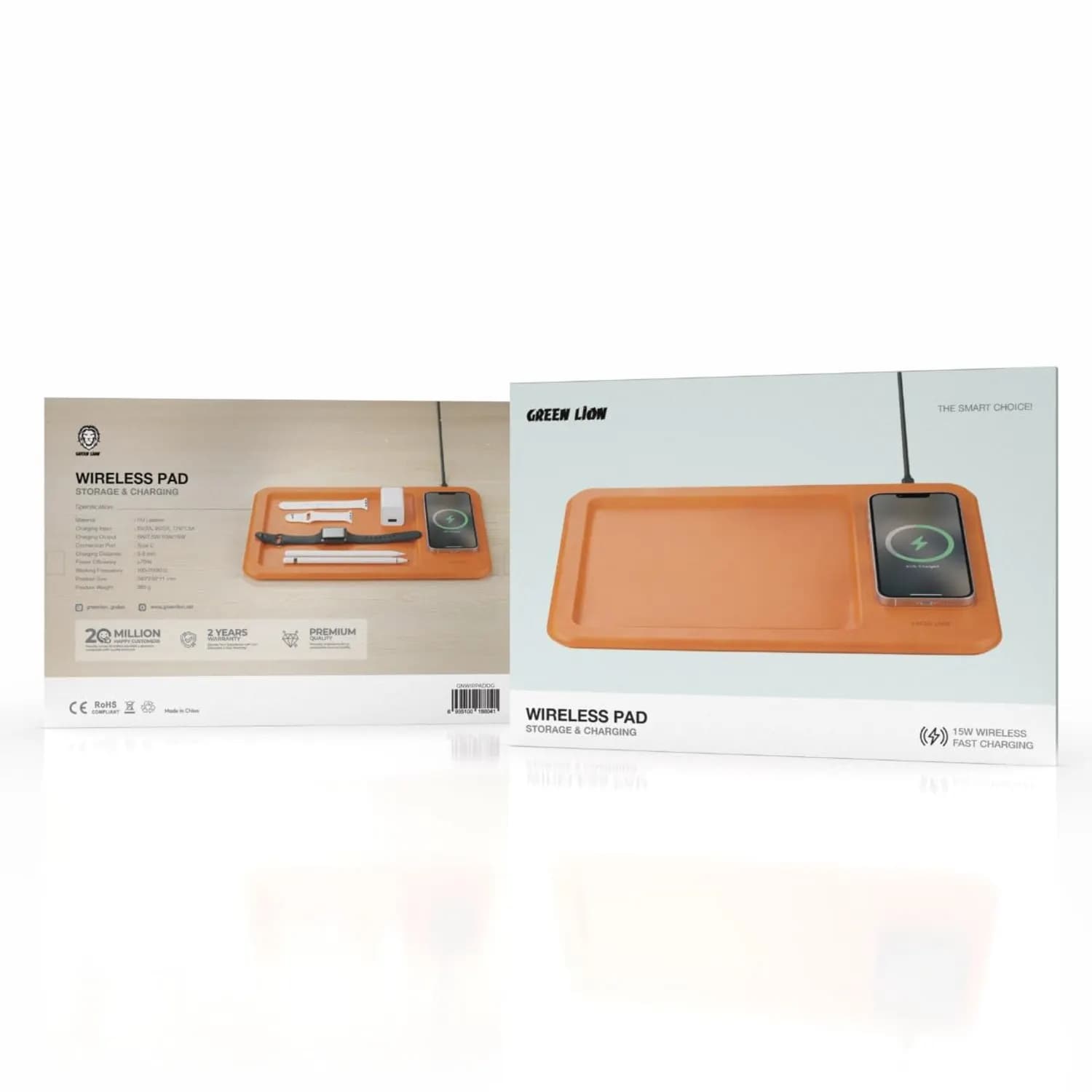 Green Lion Wireless Charging Pad - 15W, Orange 4