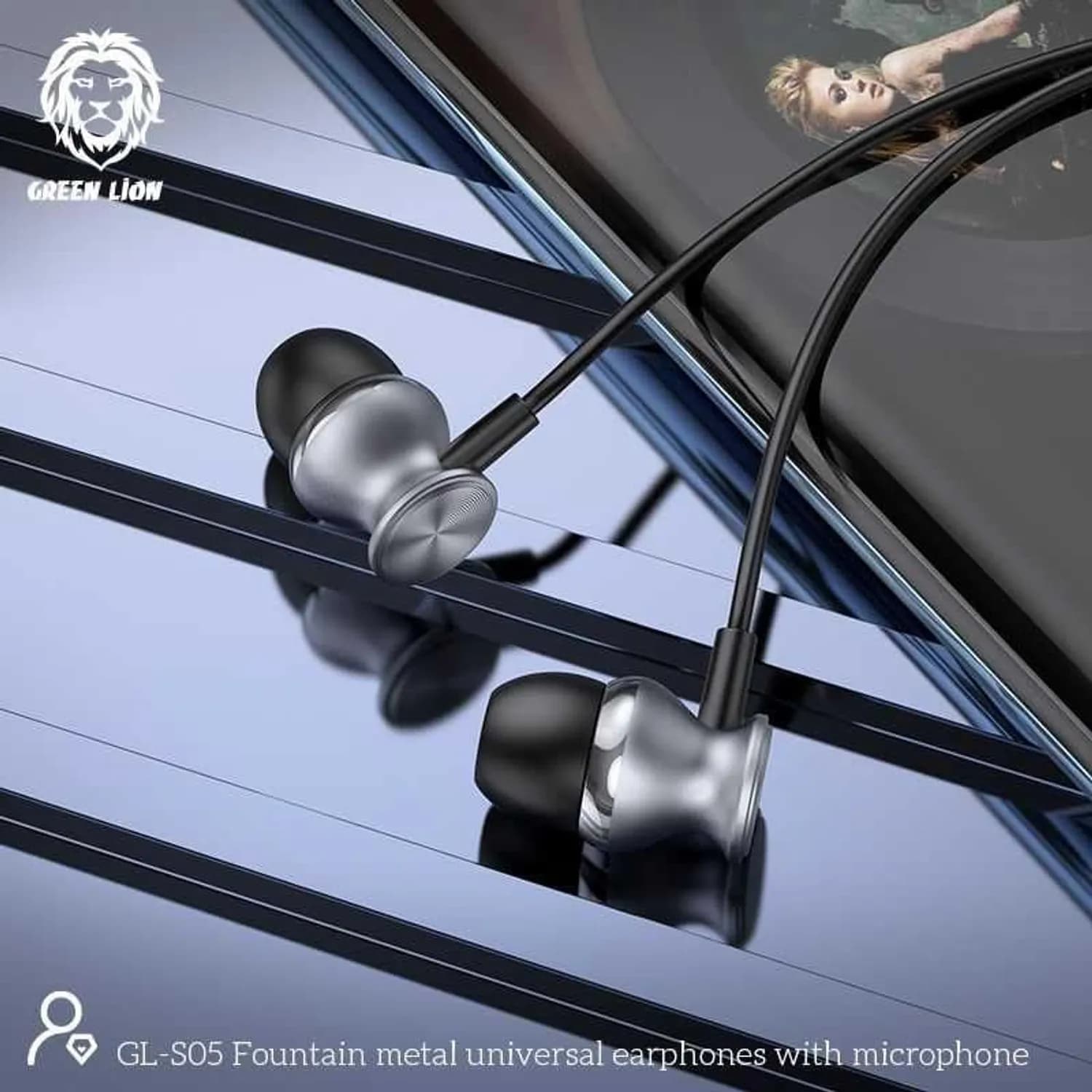 Green Lion Earphones GNMTLEAR - Hi-Fi Audio, Built-In Mic, Black 3
