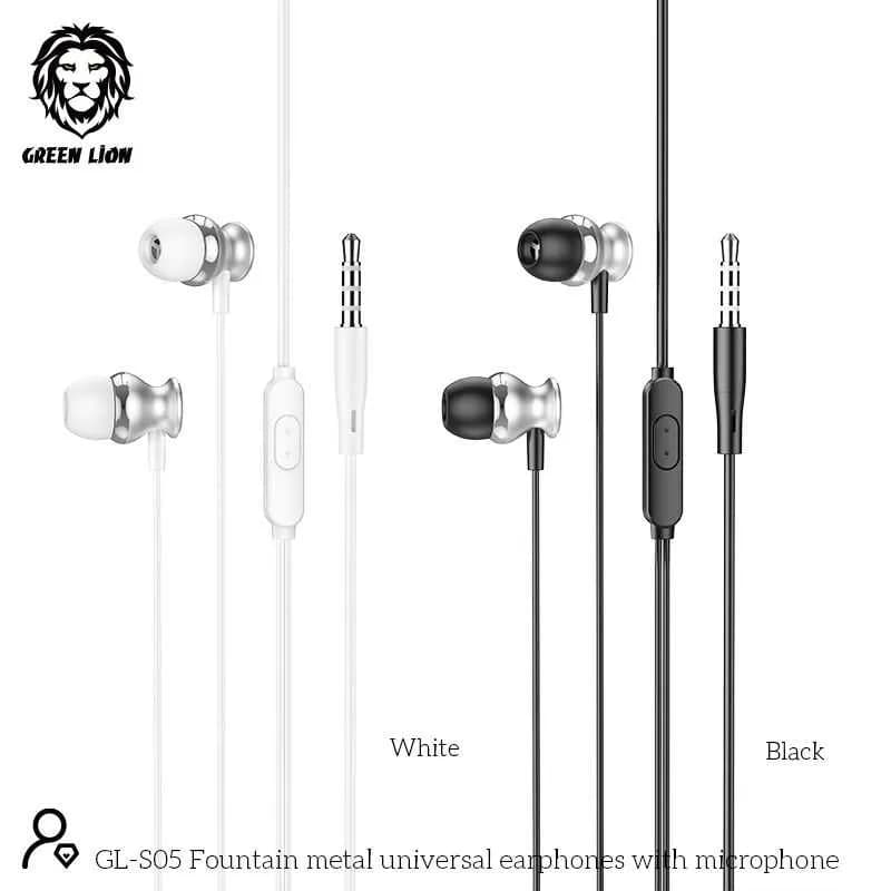 Exceptional Sound and Durability: Green Lion Metal Earphone - White 2