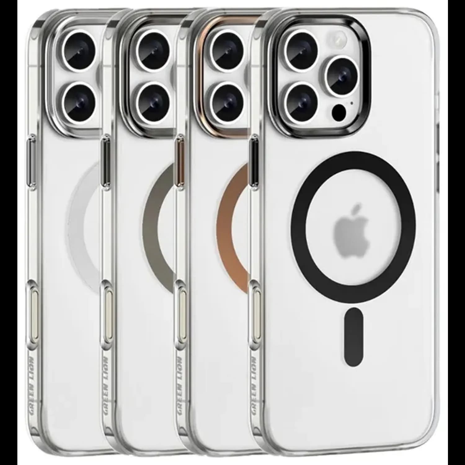 Green Lion iPhone 16 Pro Case - Magnetic Ring, Shockproof, Black Titanium 4
