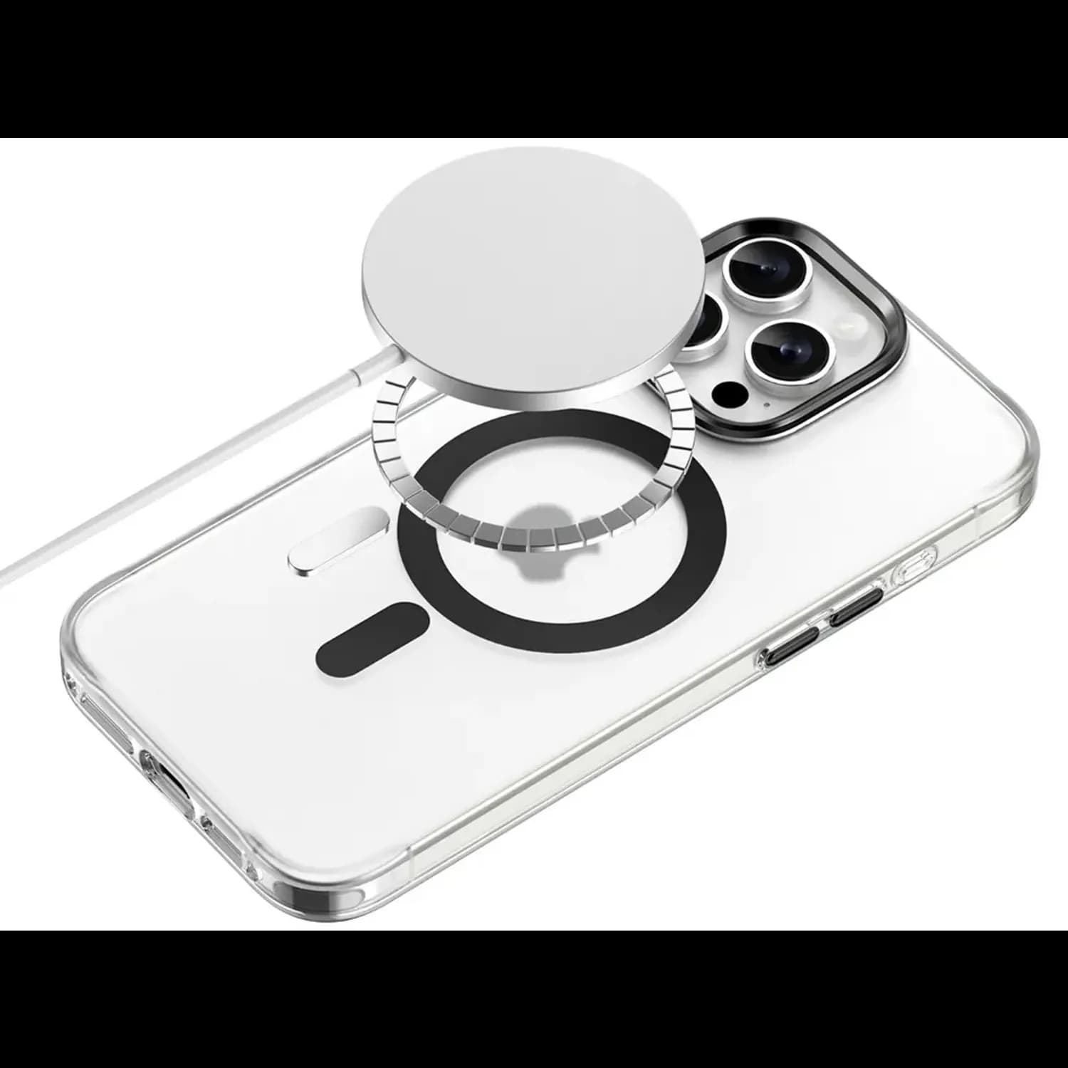 Green Lion iPhone 16 Pro Case - Magnetic Ring, Shockproof, Black Titanium 5