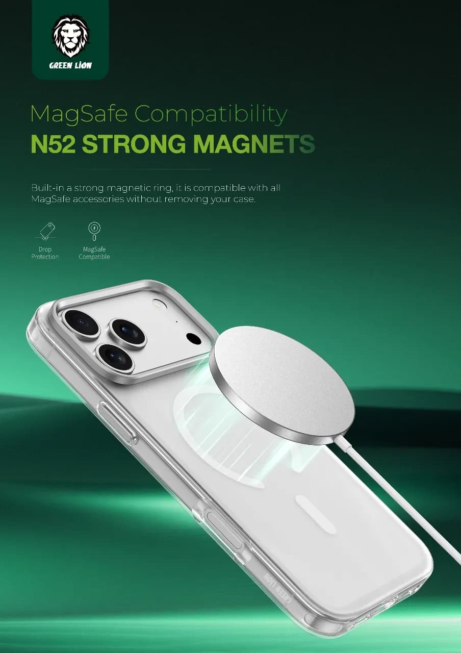 Green Lion Matte MagSafe Case for iPhone 17 Pro/Pro Max - Silver 2