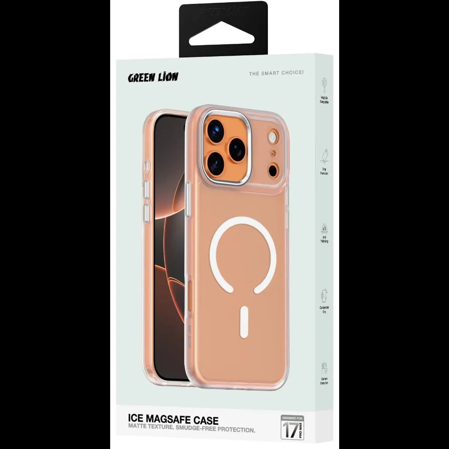 Green Lion iPhone 17 Pro Max Case - Shockproof, Transparent 5
