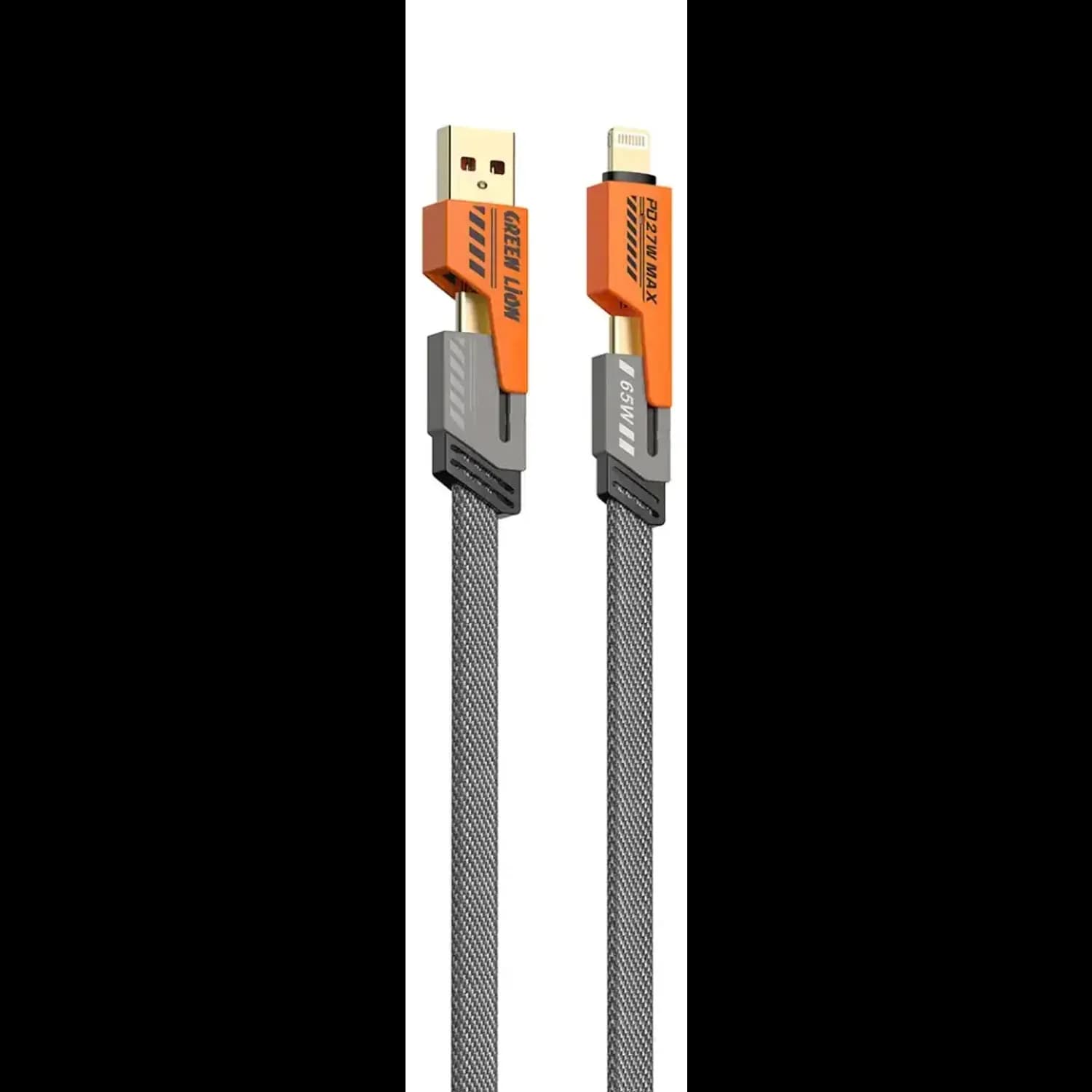 Green Lion Charging Cable - 65W Fast Charge, Orange