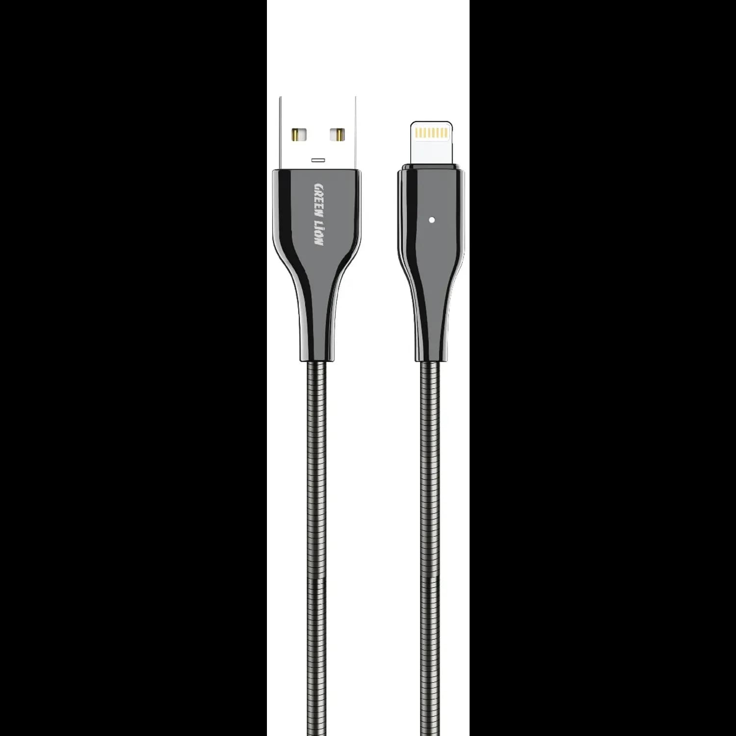 Green Lion USB-A to Lightning Cable - 1M, 12W Fast Charge, Metal Spring 2