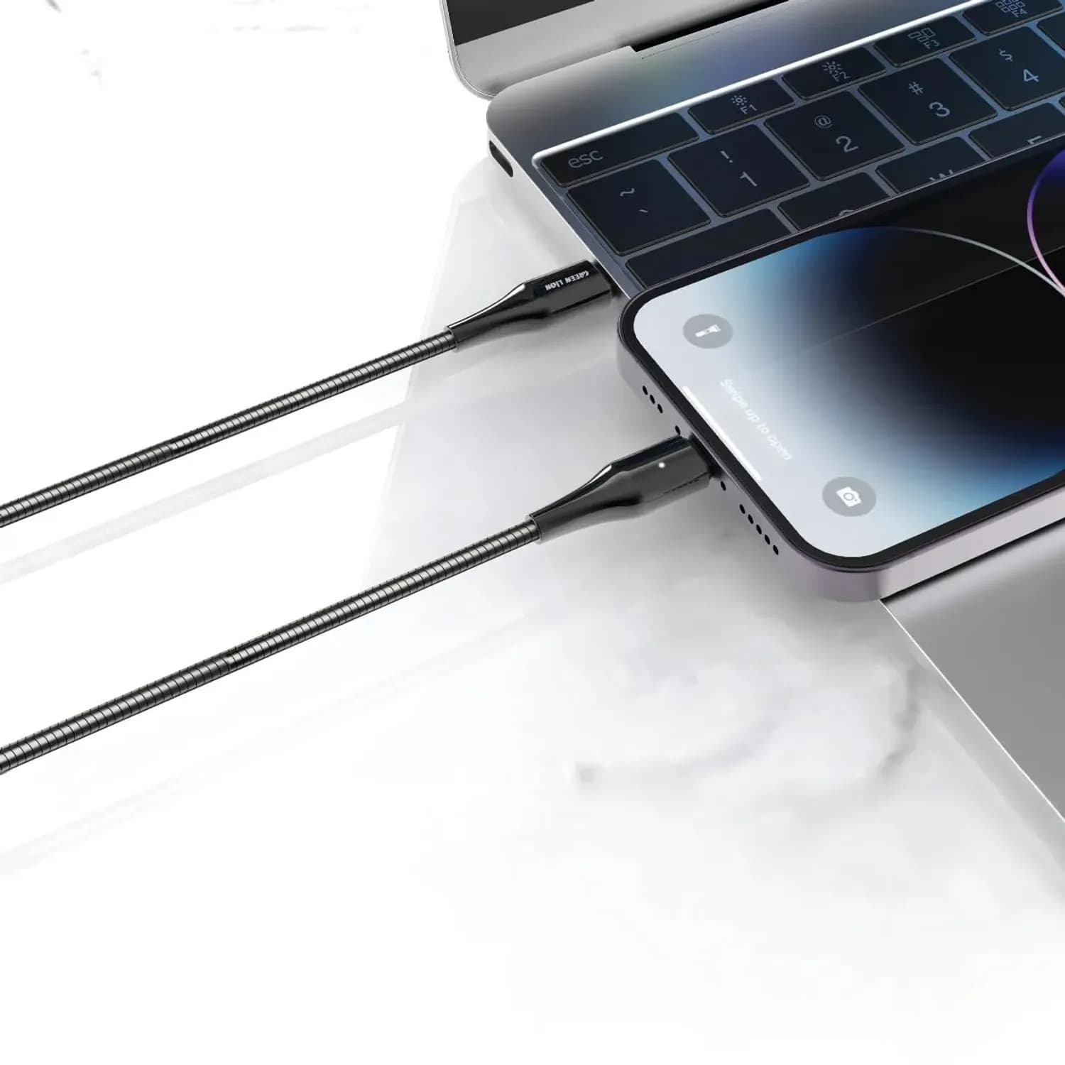 Green Lion USB-C to Lightning Cable - 1M, 30W Fast Charge, LED Light 2