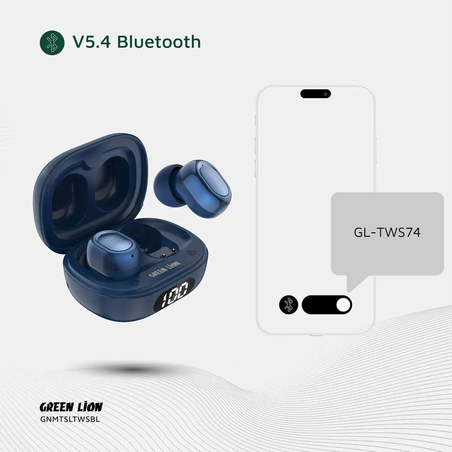 Green Lion True Wireless Earbuds Mittersill - IPX5 Waterproof, Blue — Blue 5