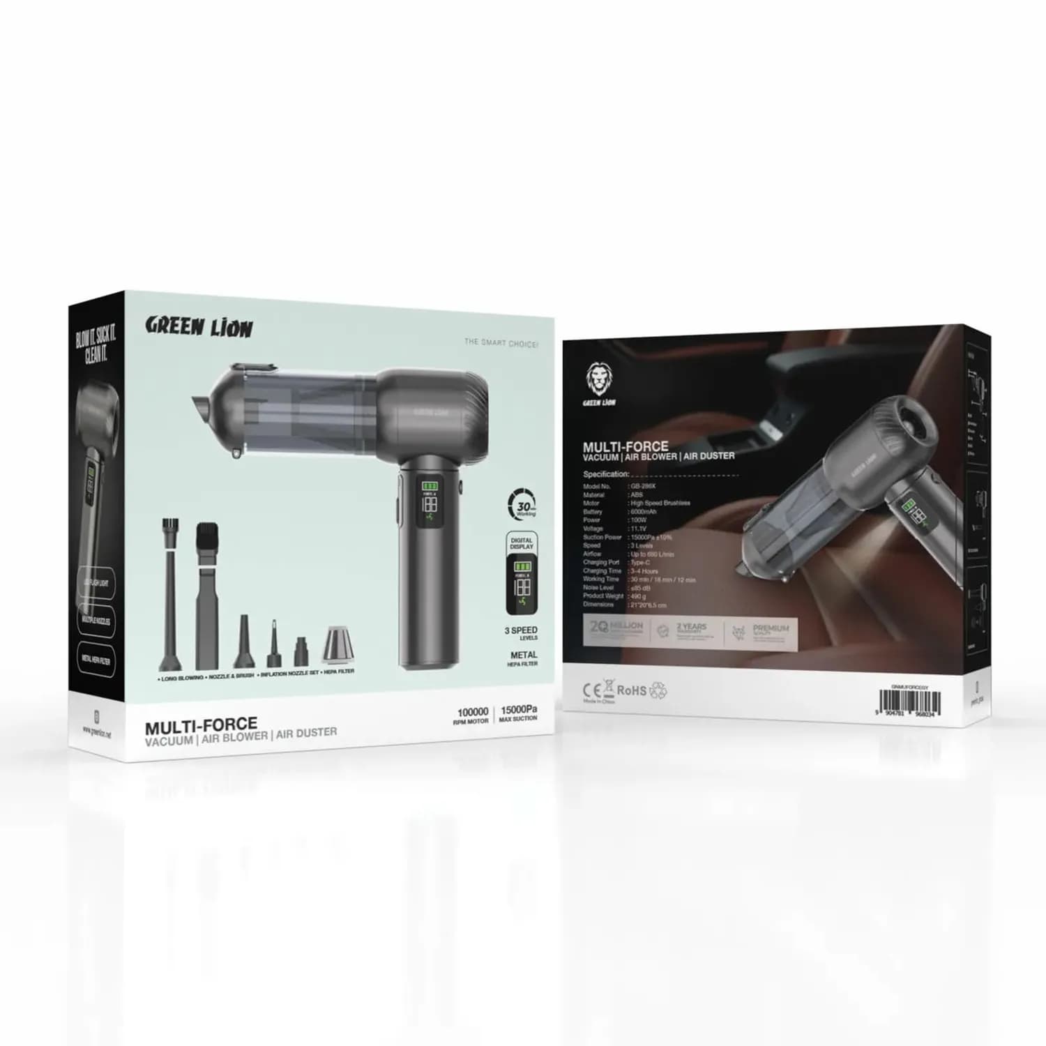 Green Lion Multi-Force - 15000Pa Vacuum & Air Blower, Grey 4