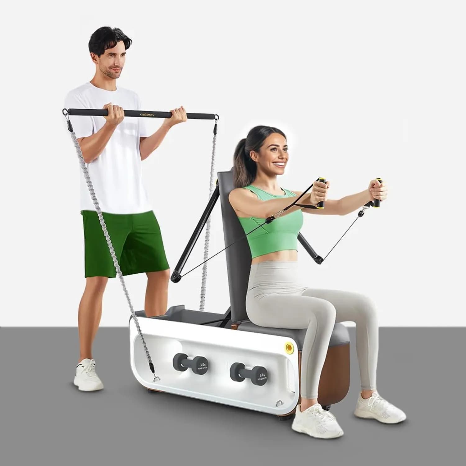 Green Lion Multifunctional Fitness Bench - Sofa Leather, Grey 4
