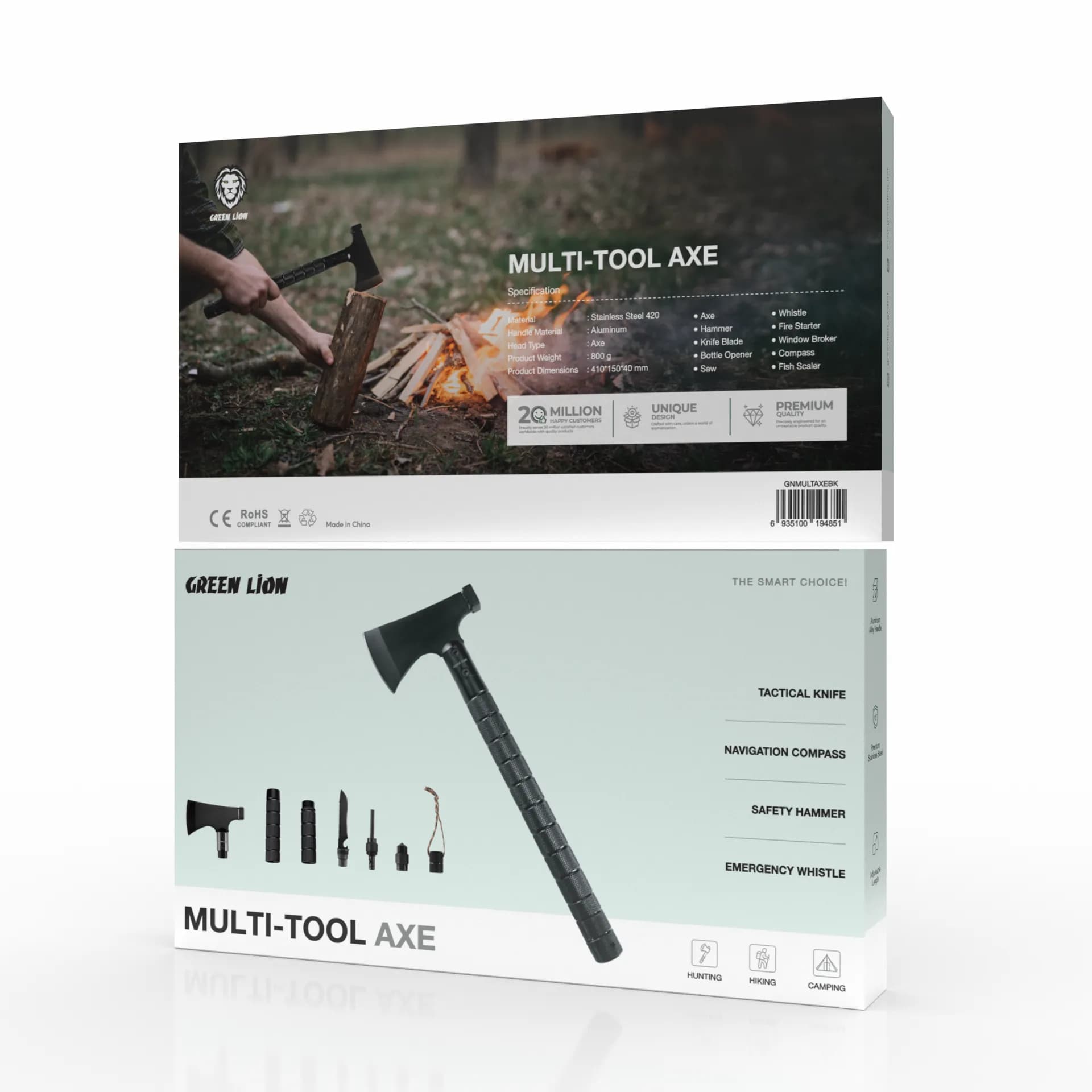 Green Lion Multi-Tool Axe - Black 4
