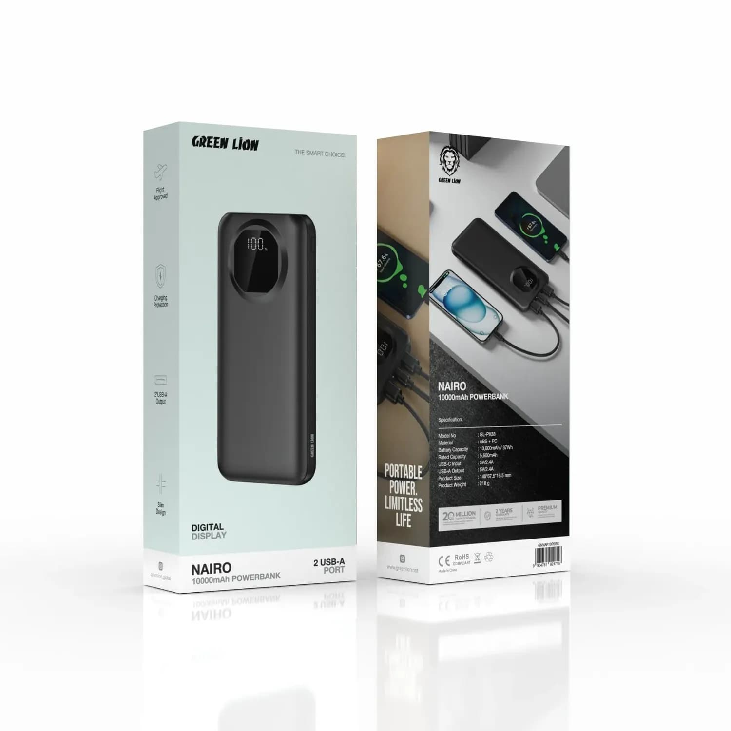 Green Lion Power Bank Nairo GL-PX38 - 10000mAh, Black 3