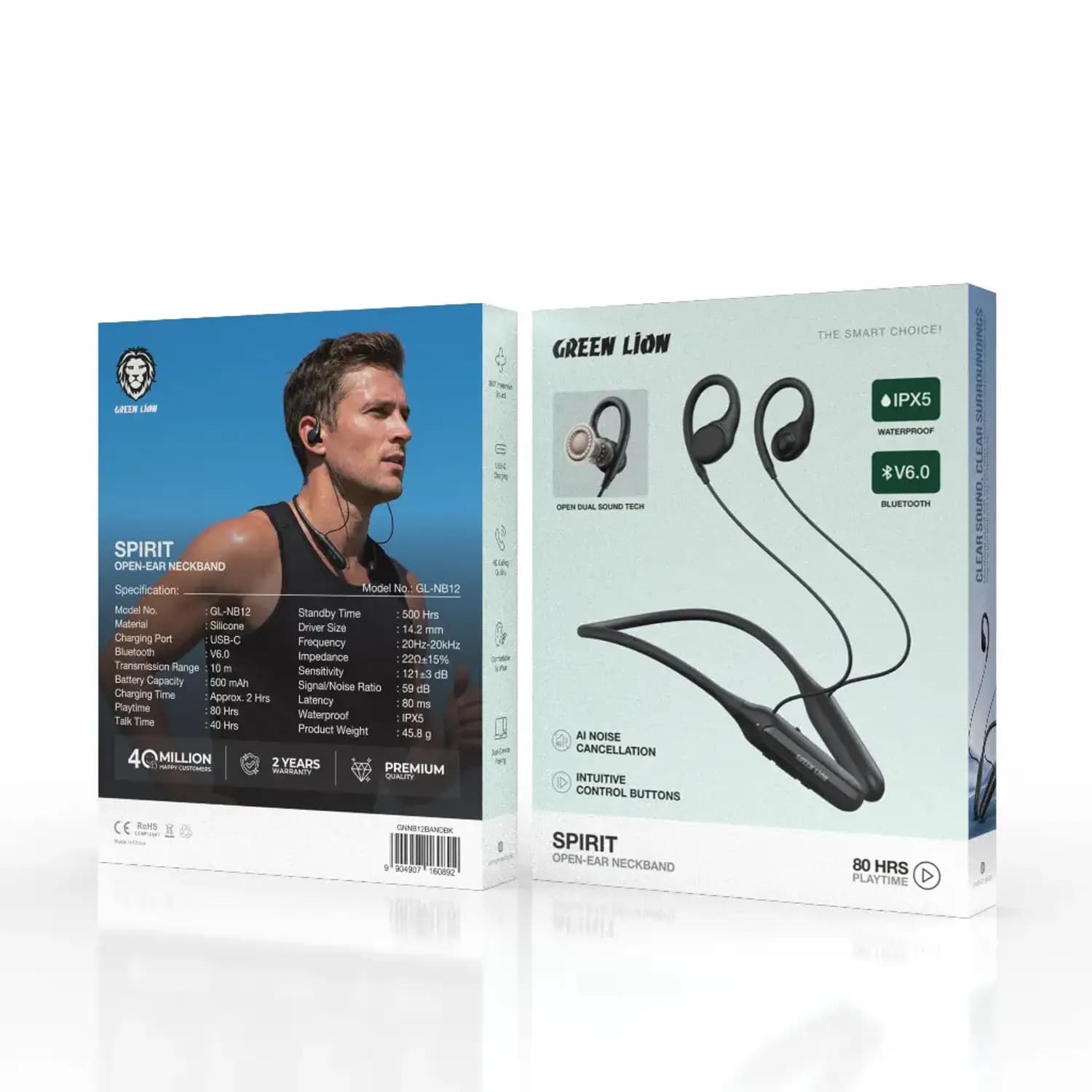 Green Lion Neckband - Open-Ear, Black 2