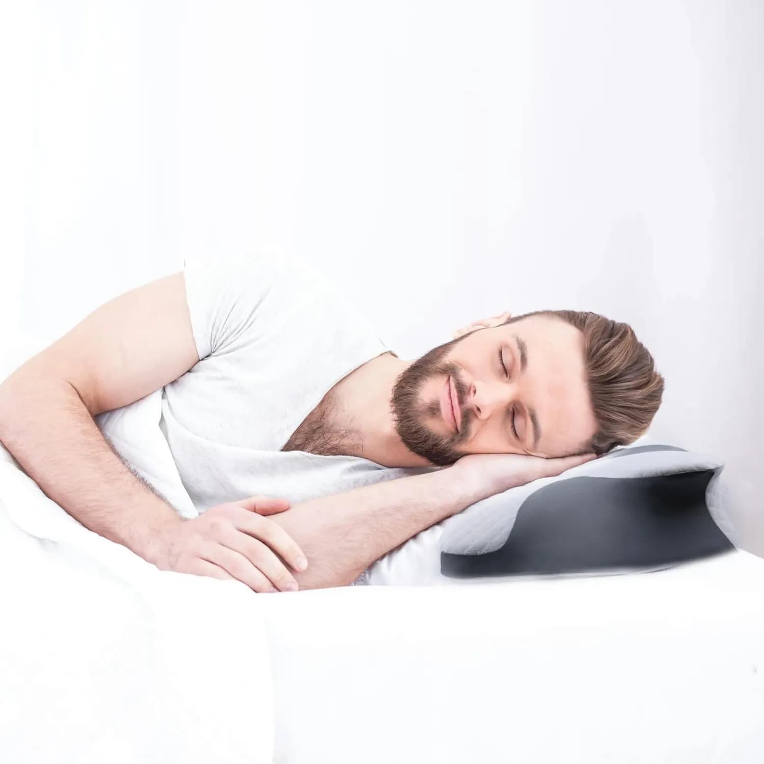 Green Lion Memory Foam Cervical Pillow - Ergonomic, Hypoallergenic, Gray/White 2