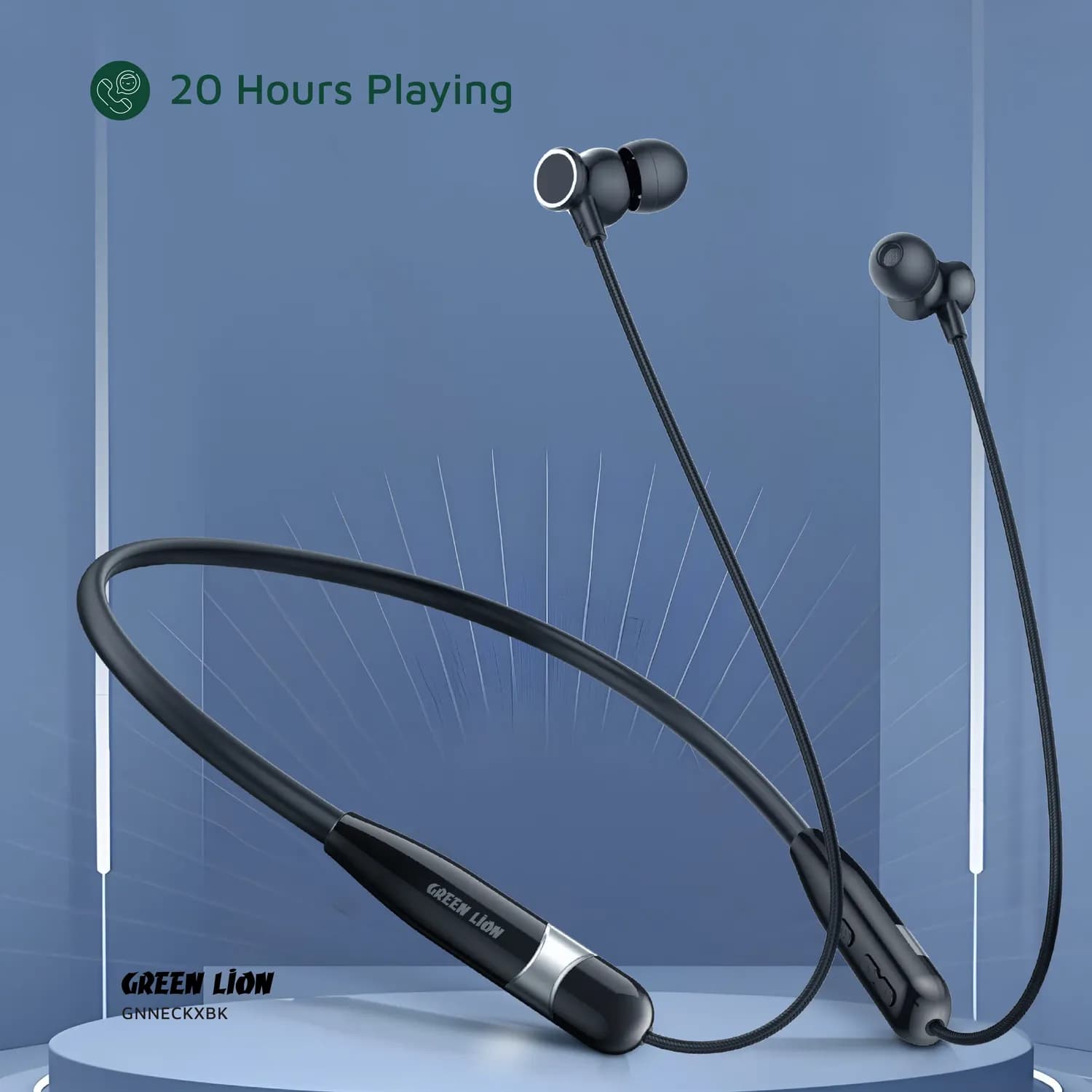Green Lion Wireless Neckband - Black 4