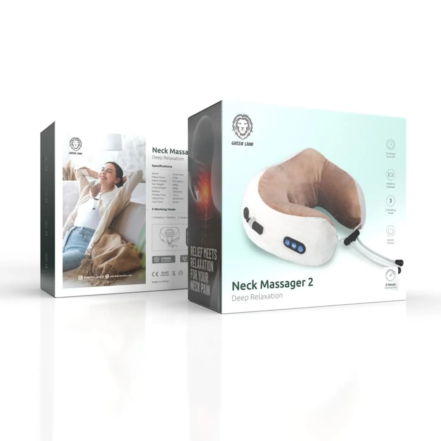 Green Lion Neck Massager 2 - Vibration Therapy, Gray 4