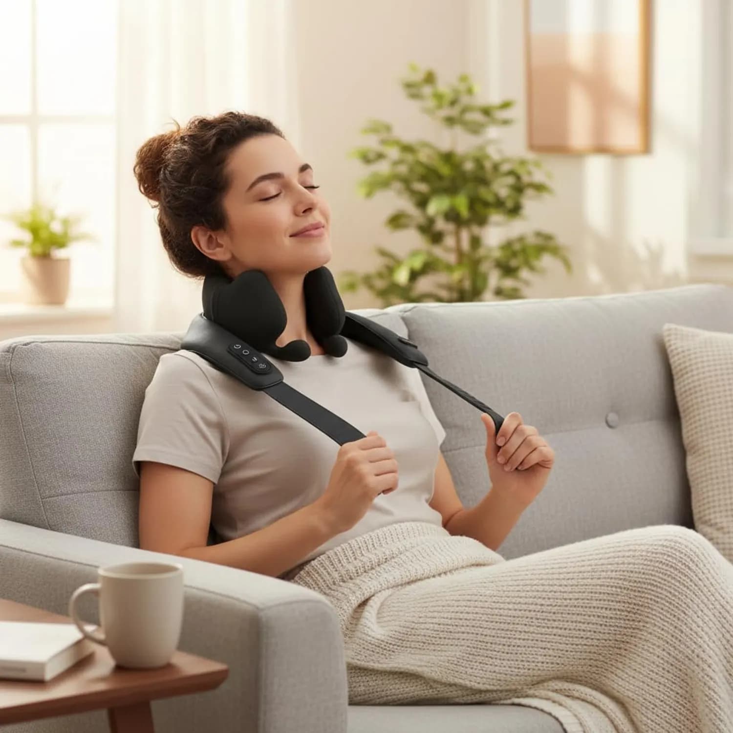 Green Lion Neck Massager - 4D Snap-On, Heat Therapy 2