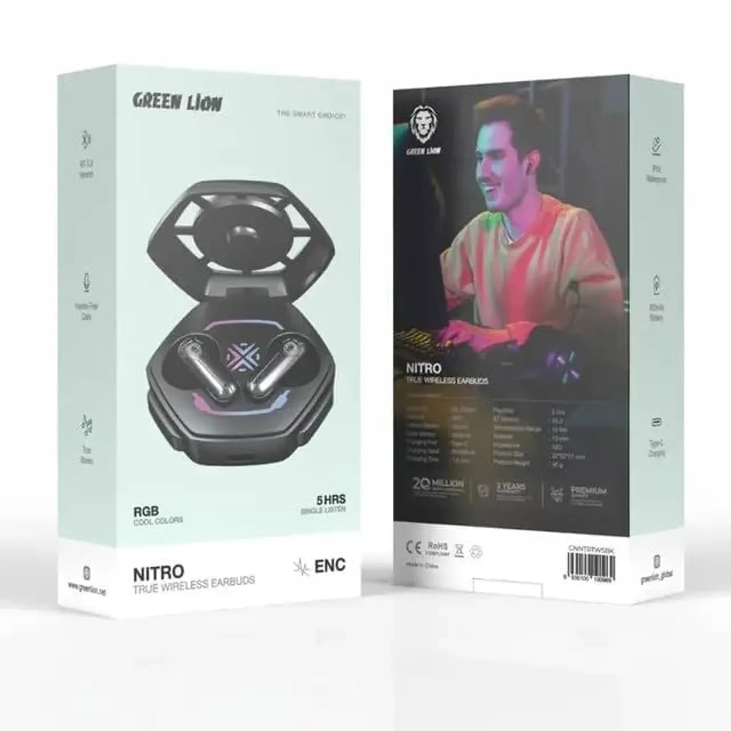 Green Lion True Wireless Earbuds - Black 2