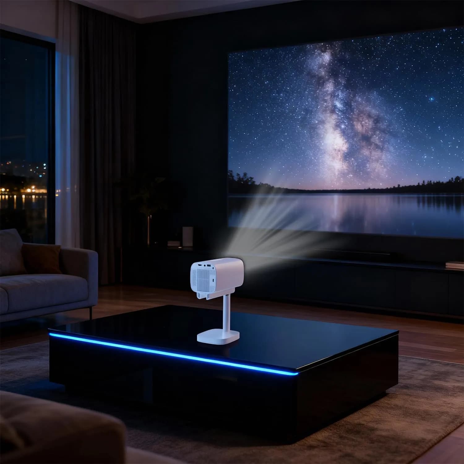 Green Lion Portable Projector Nova 2 - 4K Support, White 3