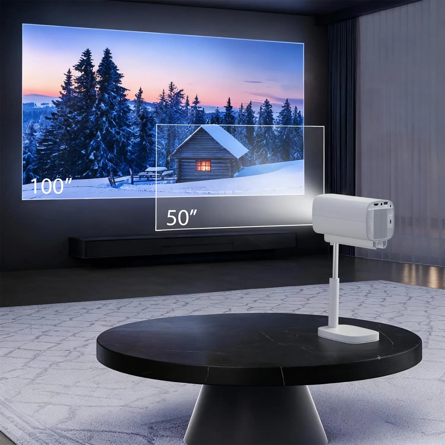 Green Lion Portable Projector Nova 2 - 4K Support, White 4