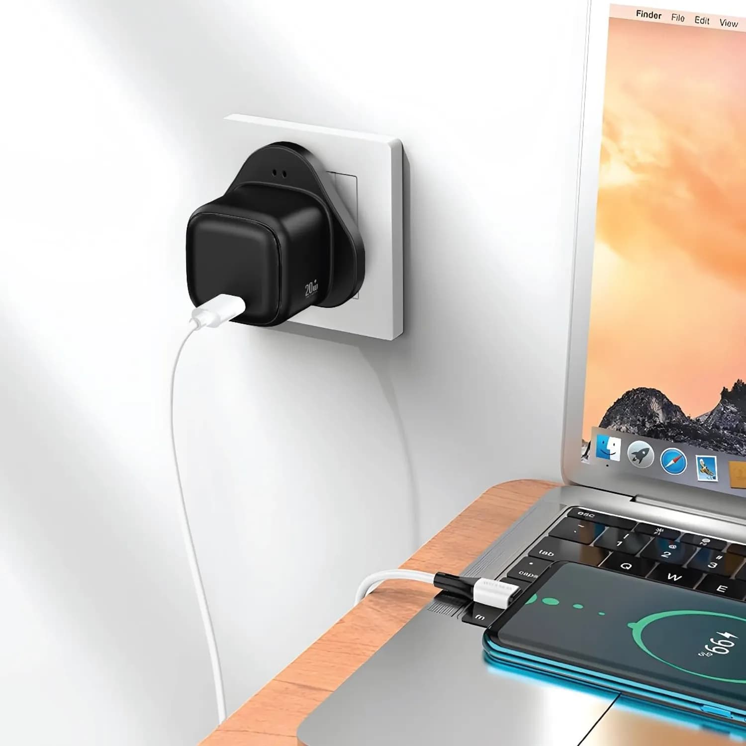 Green Lion Charger NEXIO - 20W PD USB-C, Black 4
