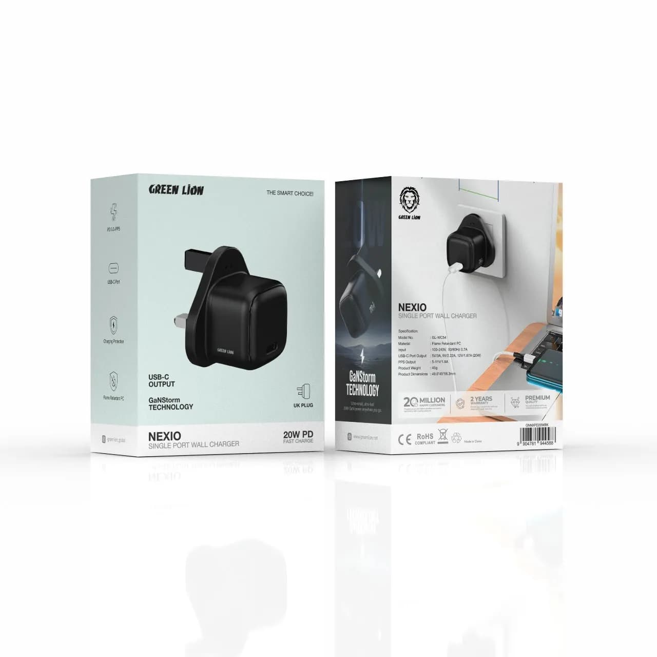 GREEN LION Wall Charger GNNXPD20WBK - 20W USB-C, Black 1 GREEN LION Wall Charger GNNXPD20WBK - 20W USB-C, Black 1