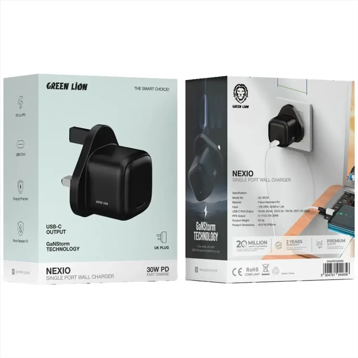 Green Lion Wall Charger Nexio - 30W, Black 2